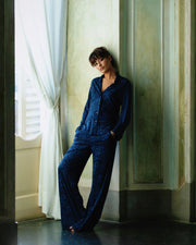 Pima Lusso Printed Printed Long Sleeve Top & Pant Pajama Set Cosabella