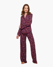 Pima Lusso Printed Long Sleeve Top And Pajama Set Cosabella