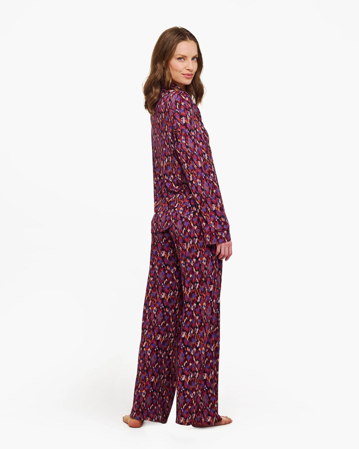 Pima Lusso Printed Long Sleeve Top And Pajama Set Cosabella