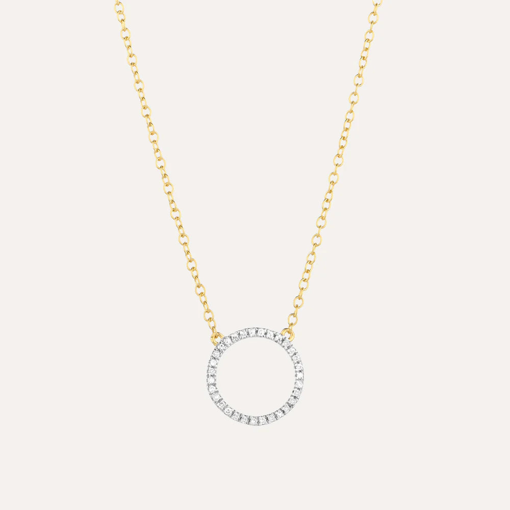 Standing O Pendant Necklace in Yellow Gold