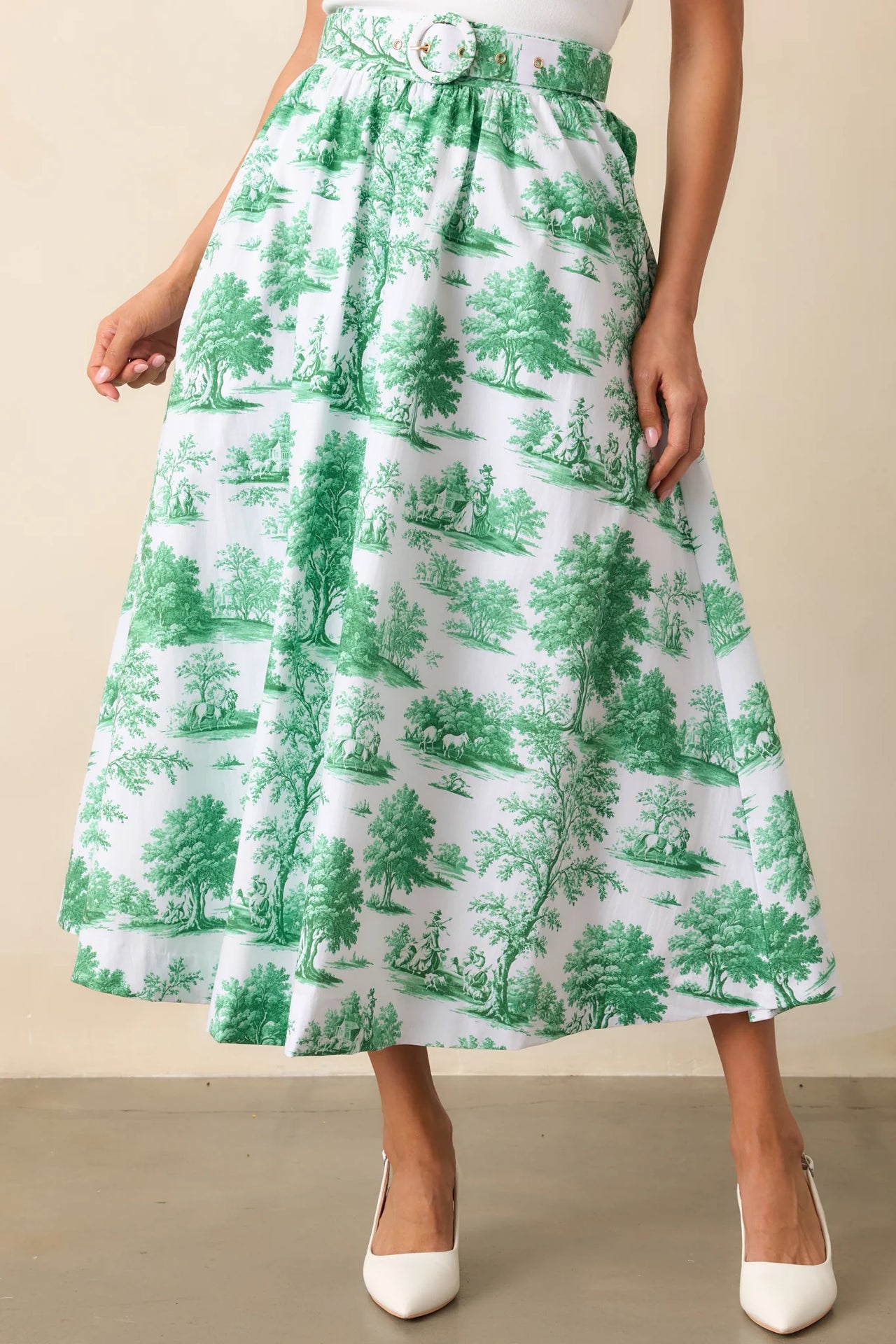 Thena Belted Midi Skirt