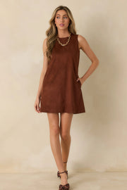 Savoy Vegan Suede Shift Dress Prosperina