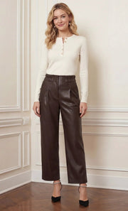 Emma Pull-On Faux Leather Pant Bishop + Young