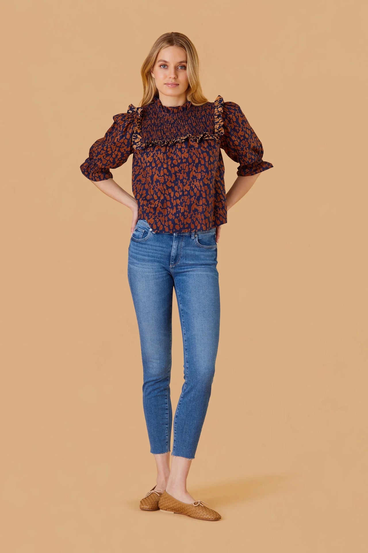 Rollins Top in Spotted Brown