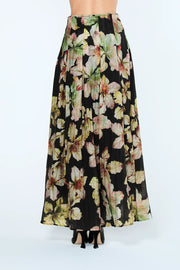 Darcy Pleated Floral Print Maxi Skirt Ciebon