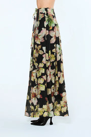 Darcy Pleated Floral Print Maxi Skirt Ciebon