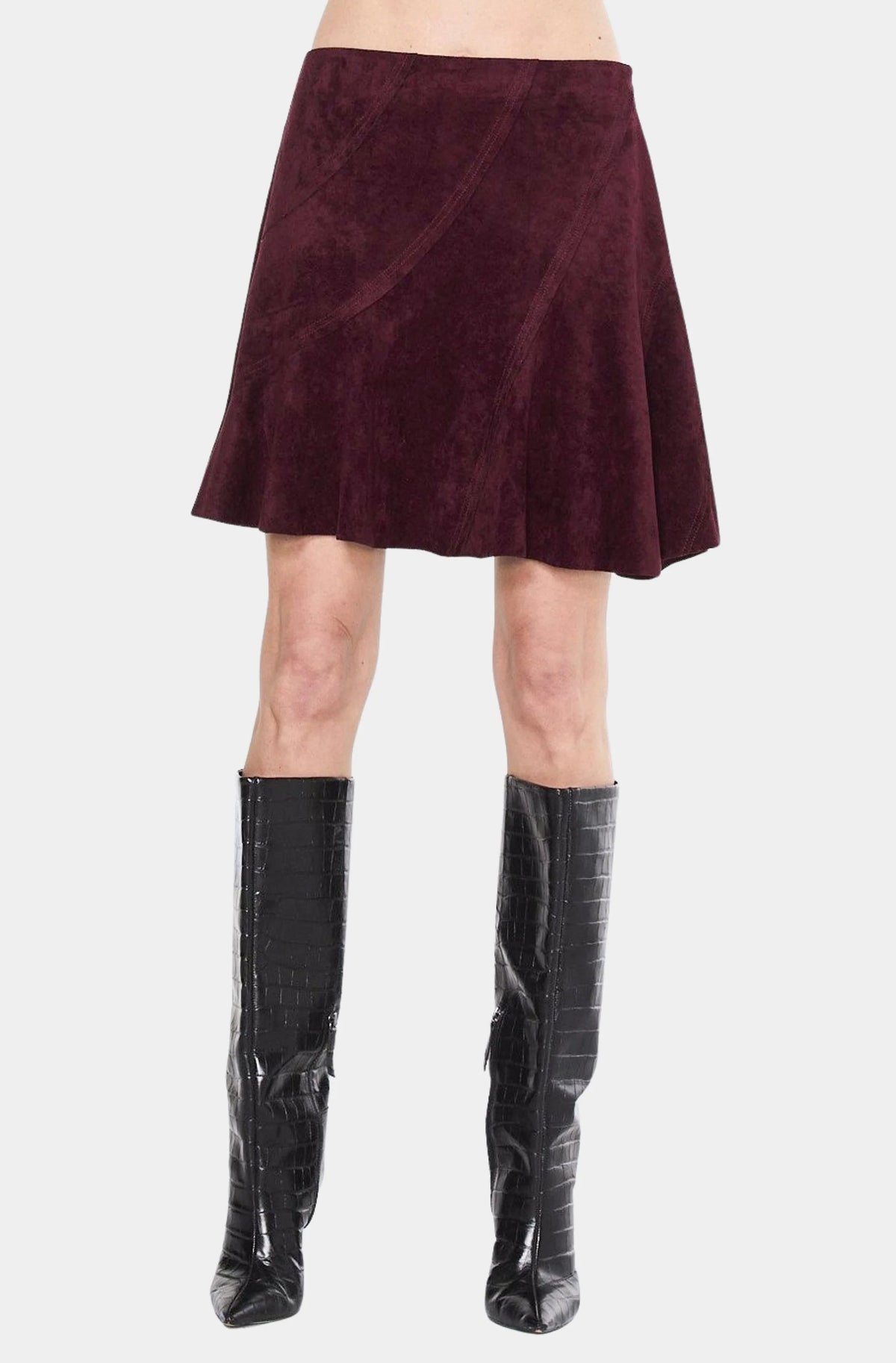 Aje Faux Suede Paneled Mini Skirt Ciebon