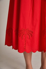 EMBROIDERY HIGH WAIST MIDI SKIRT English Factory