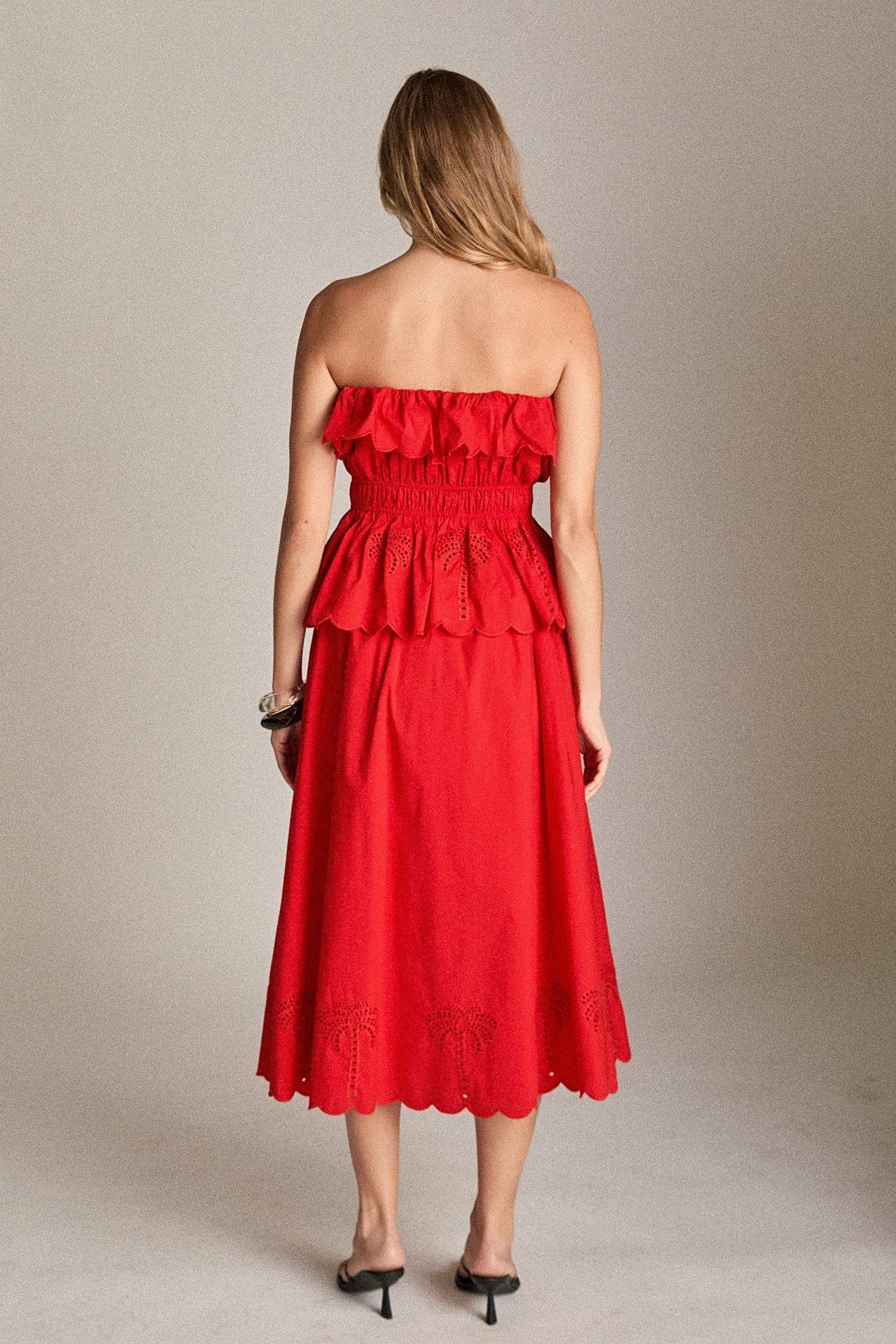 EMBROIDERY HIGH WAIST MIDI SKIRT English Factory