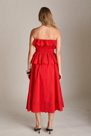 EMBROIDERY HIGH WAIST MIDI SKIRT English Factory