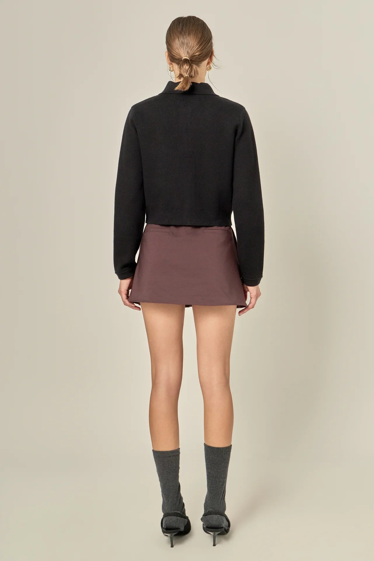 Detachable Bow Cardigan English Factory