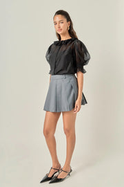 Ruffled Short Sleeves Blouse English Factory