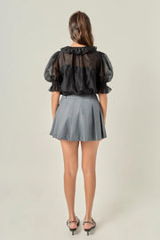 Ruffled Short Sleeves Blouse English Factory