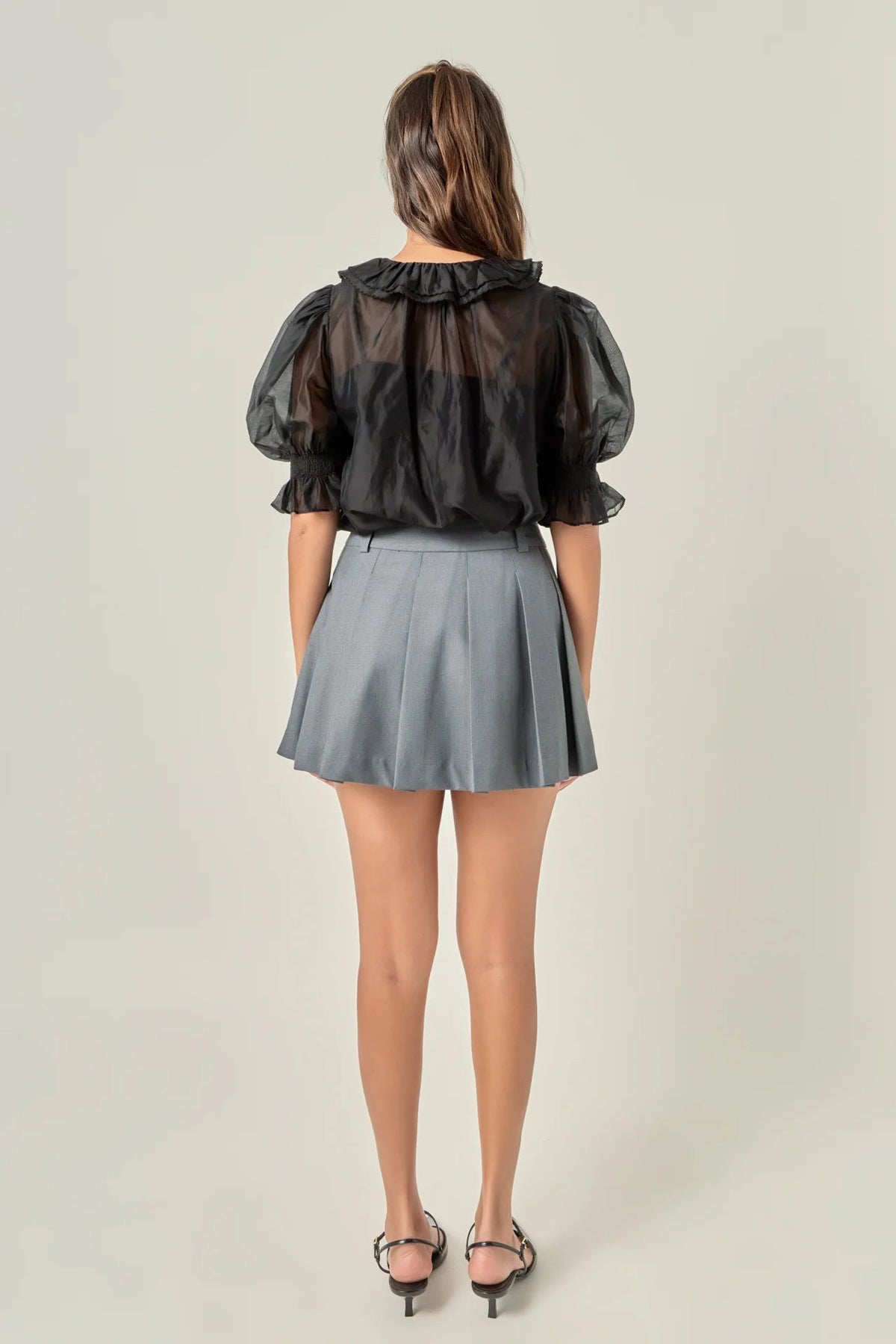 Ruffled Short Sleeves Blouse English Factory