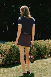 Scallop Trim Sweater Polo English Factory