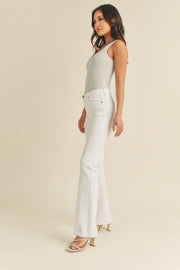 High-Rise Scissor Cut Flare Jeans Just Black Denim