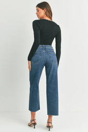 The Nautical Wide Leg Jeans Just Black Denim