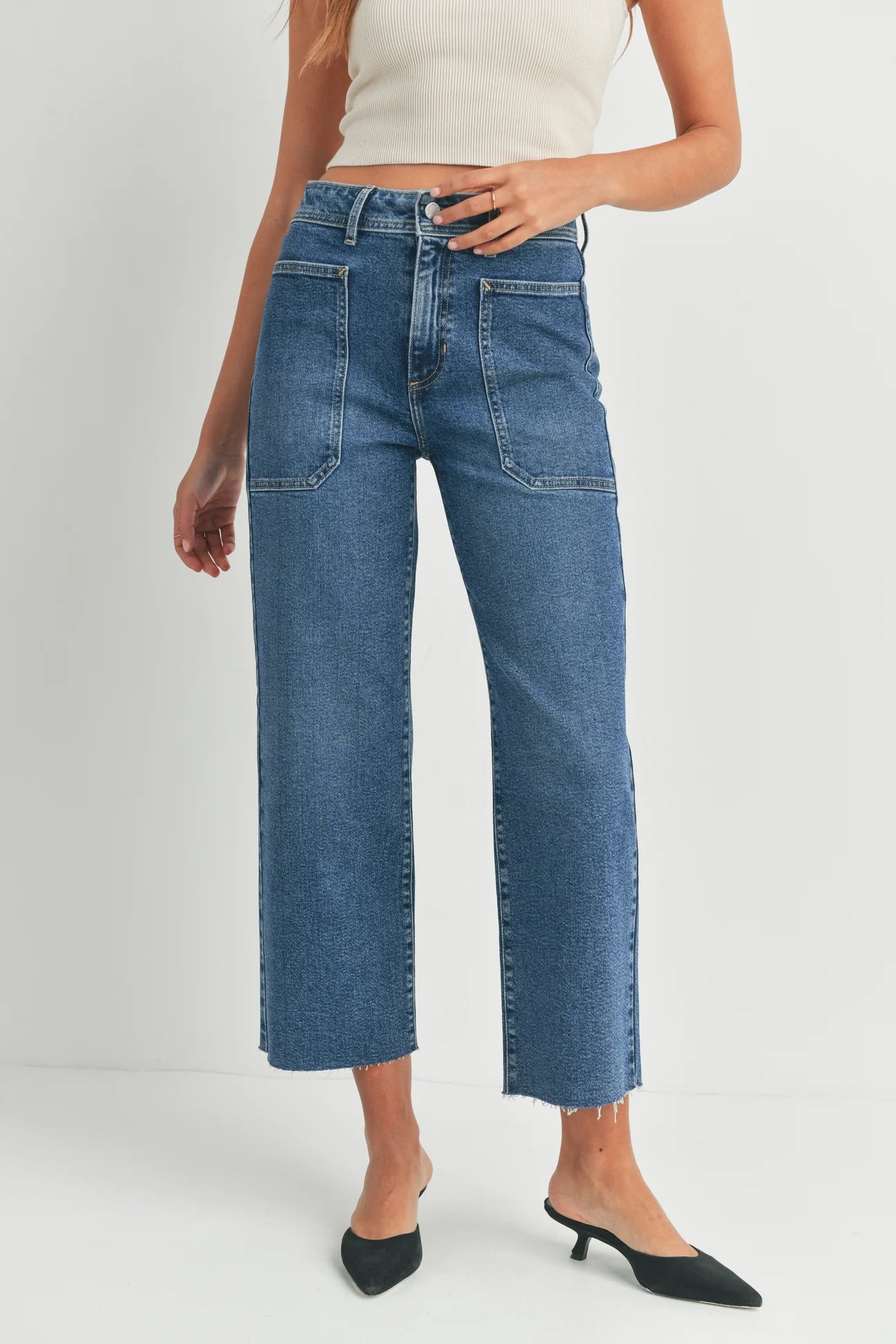 The Nautical Wide Leg Jeans Just Black Denim