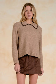 Collar Stitching Sweater Elan