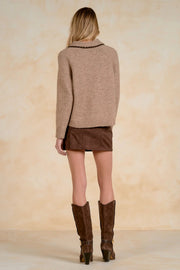 Collar Stitching Sweater Elan
