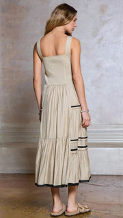 Knit Top Dress with Woven Skirt Current Air