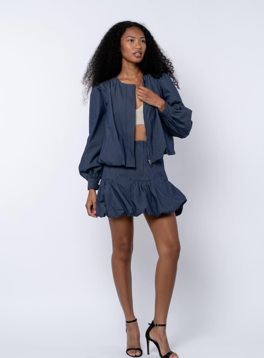 Donna Bubble Hem Cropped Jacket