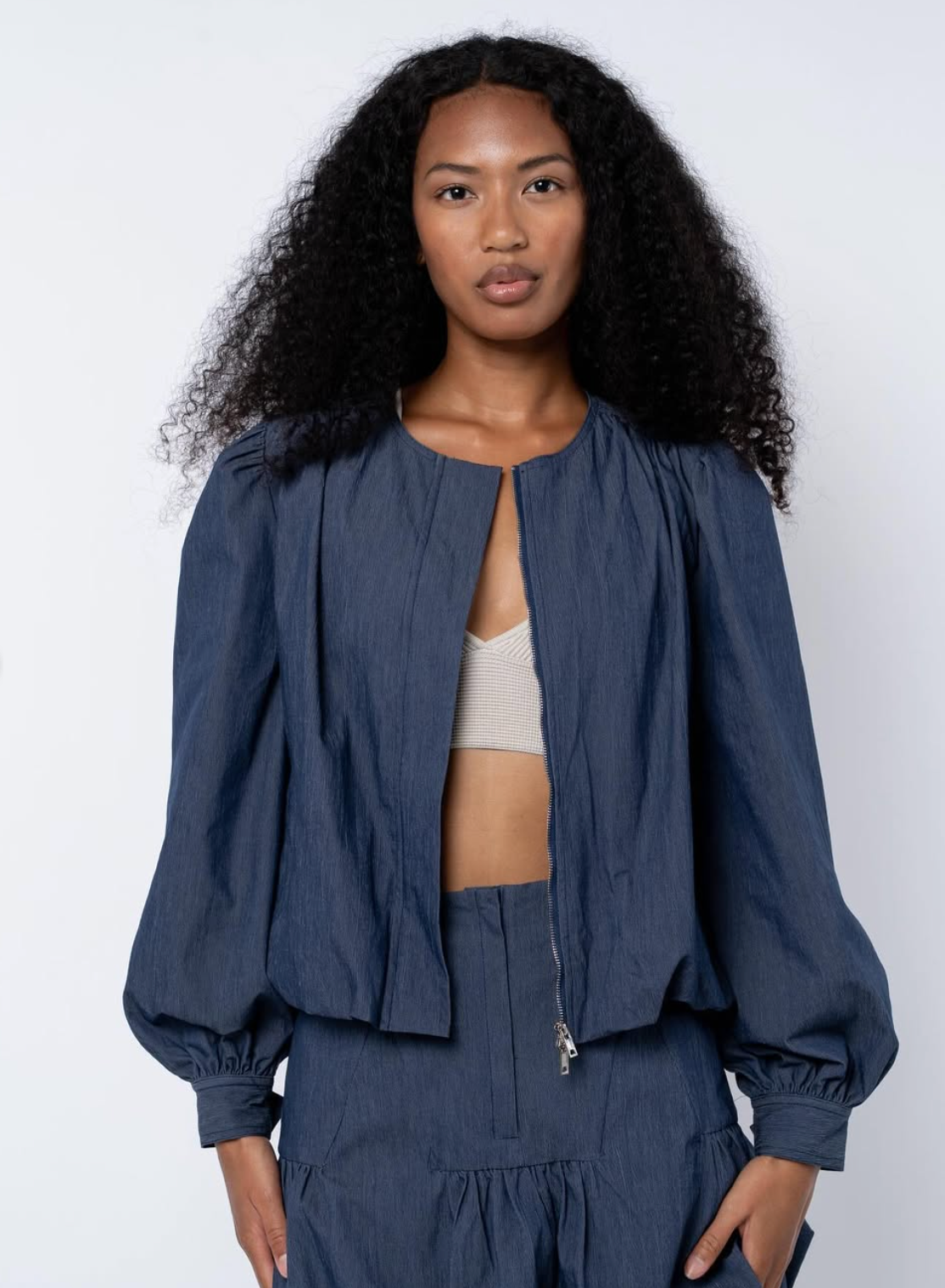 Donna Bubble Hem Cropped Jacket Ciebon