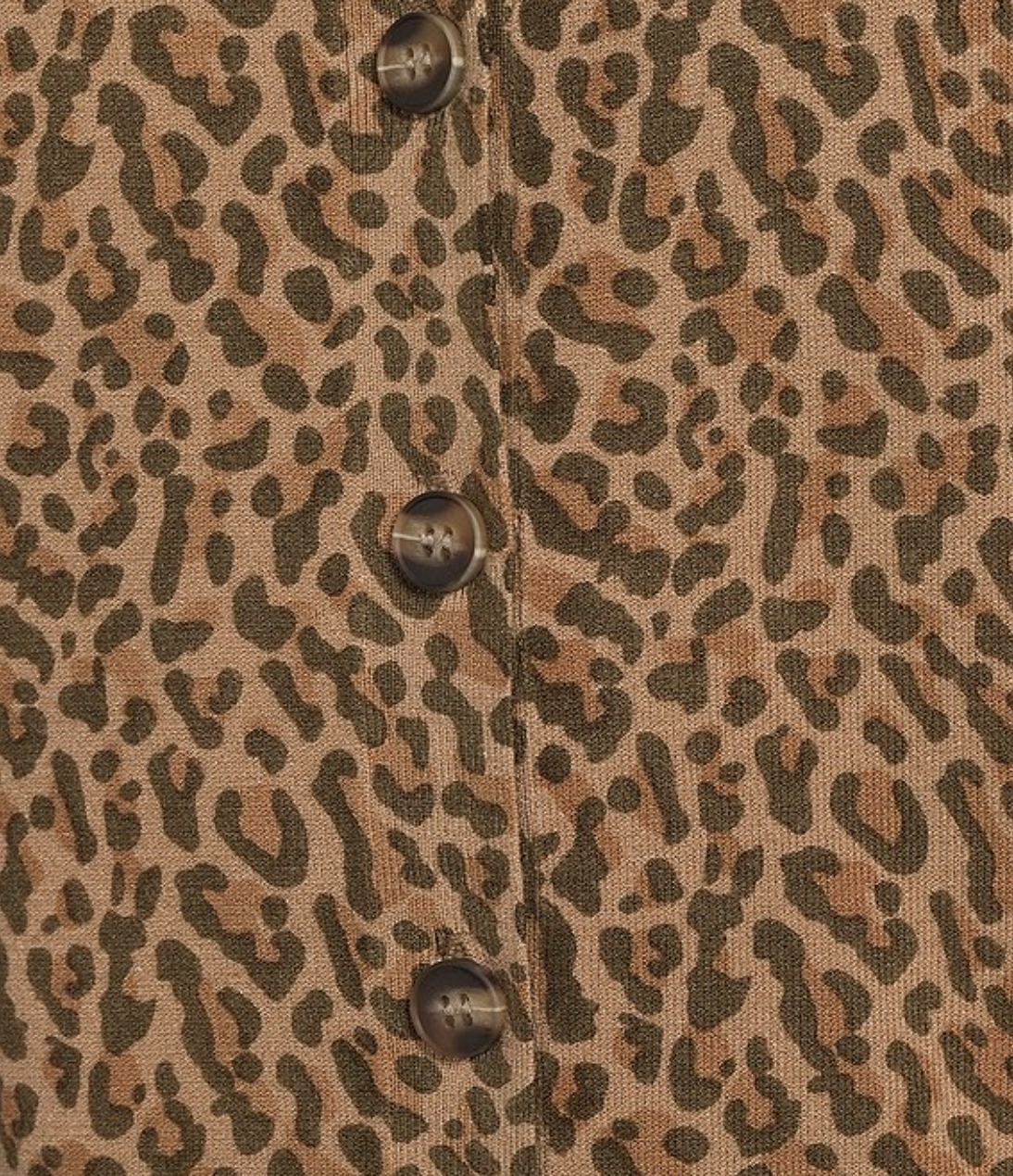 Leopard Print Crew Neck Long Sleeve Button Front Cardigan Current Air