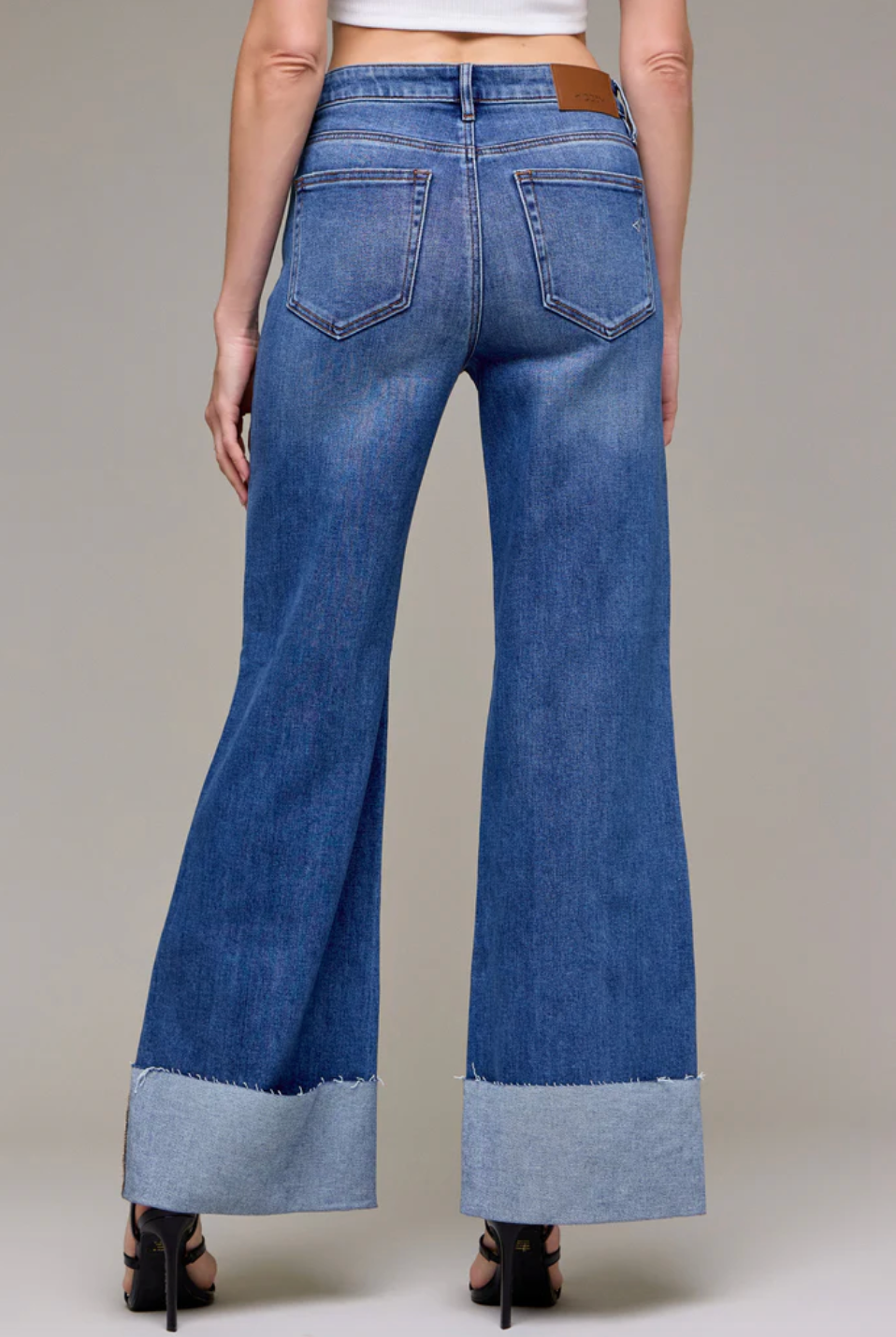 Happi Clean Cuffed High Rise Jeans Hidden Jeans