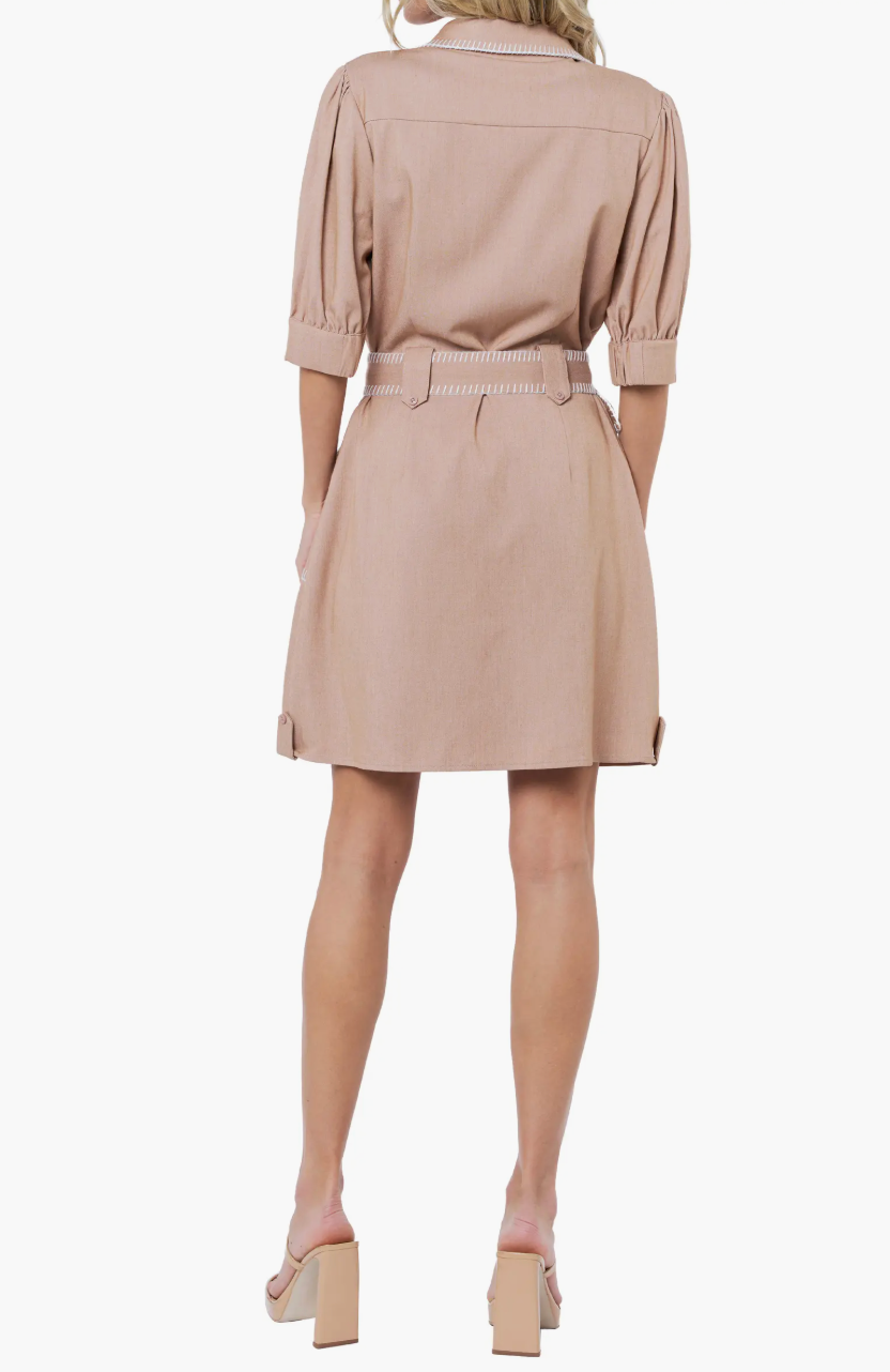 Gelso Whipstitch Detail Shirtdress Ciebon