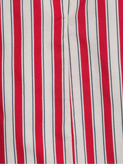 Striped Print Embroidered Scalloped Hem Shorts Skies are Blue