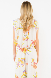 Sleeveless Bubble Floral Top THML