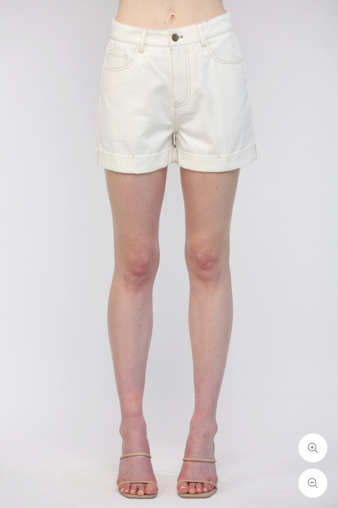 Cuffed Denim Shorts with Front and Back Pockets Fate
