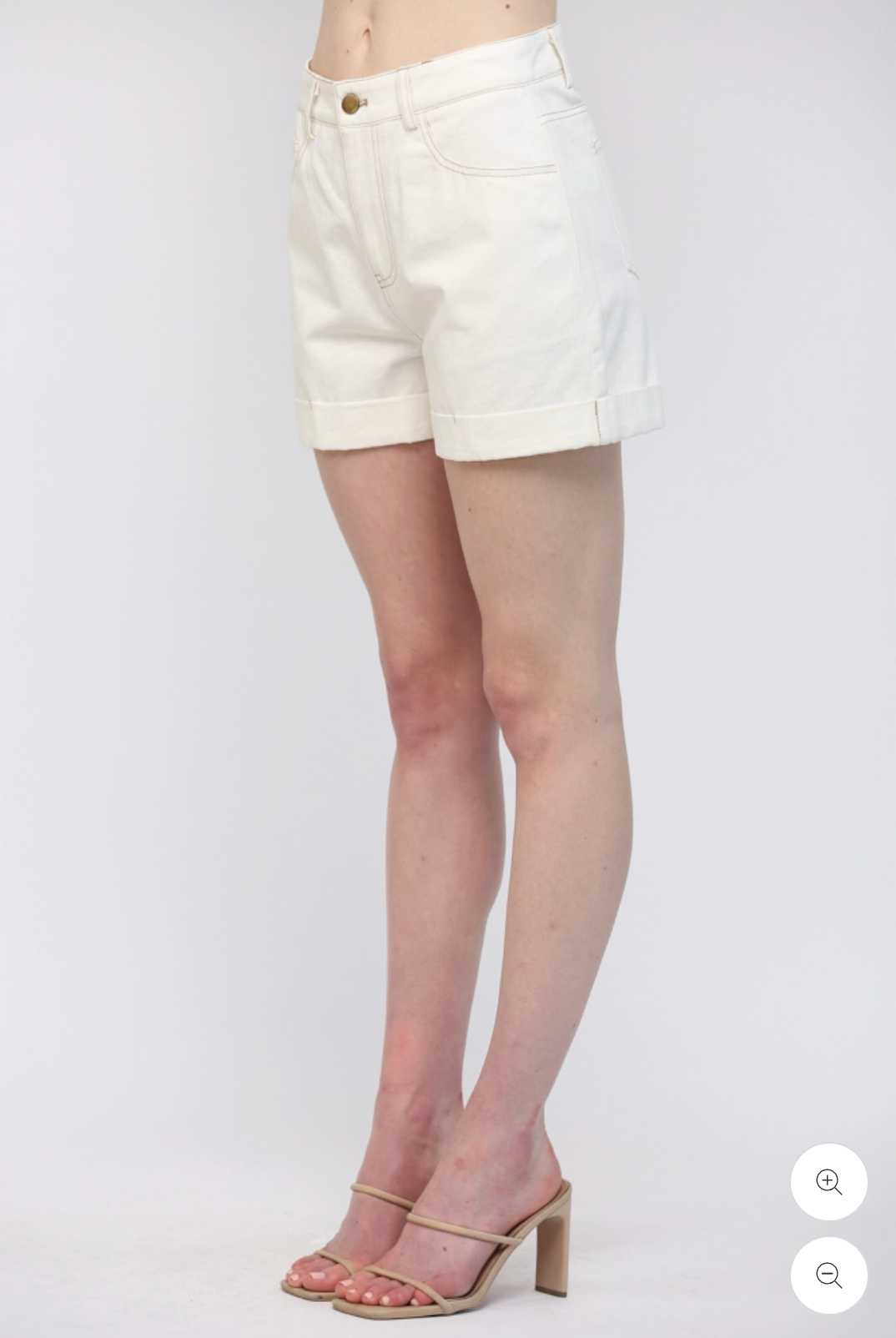 Cuffed Denim Shorts with Front and Back Pockets Fate