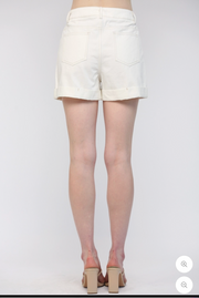Cuffed Denim Shorts with Front and Back Pockets Fate