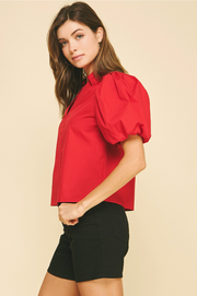 Bubble Sleeve Blouse Top Pinch
