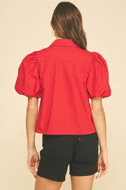 Bubble Sleeve Blouse Top Pinch