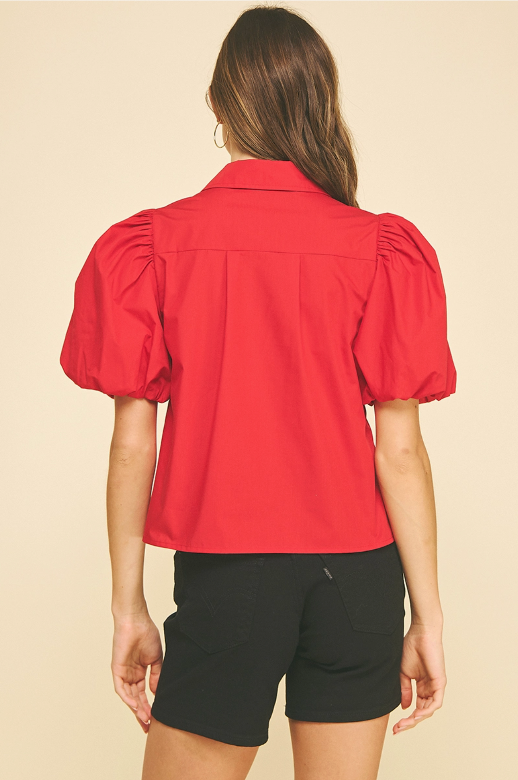 Bubble Sleeve Blouse Top Pinch