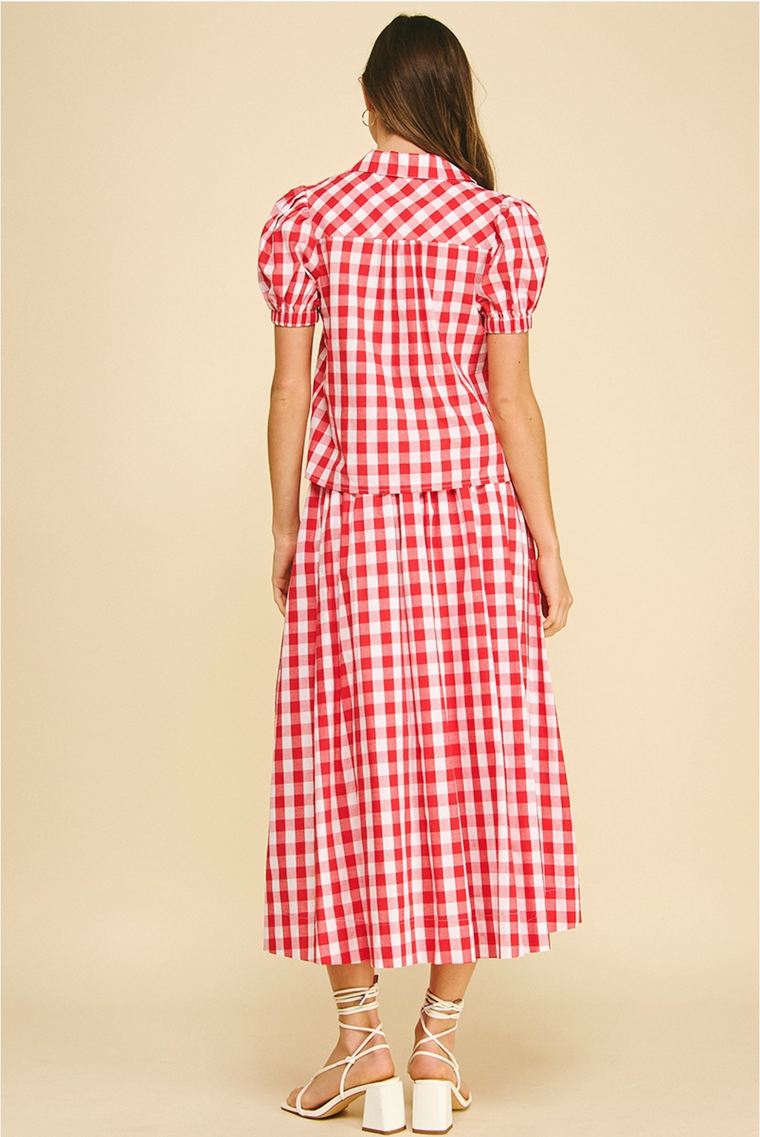 Gingham Midi Skirt Pinch