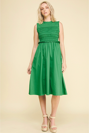 Smocking Detailed Midi Dress Pinch