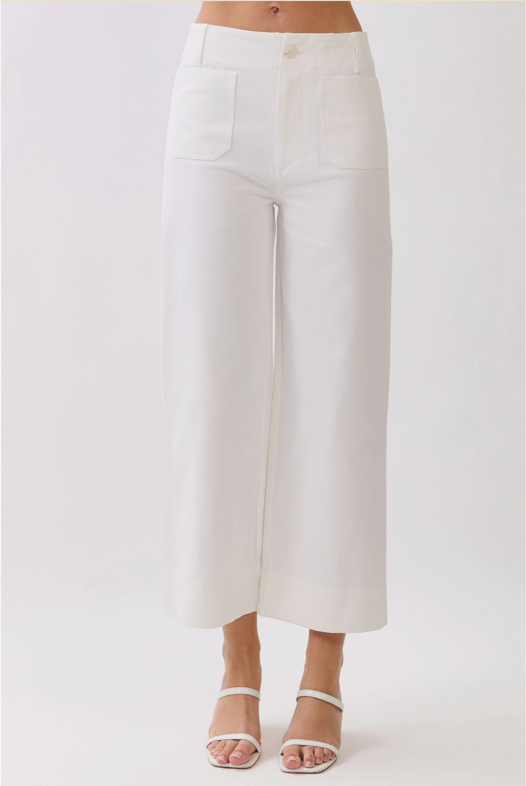 High Waist Cropped Wide Leg Pants TCEC