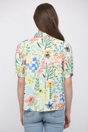 Button Front Short Sleeve Collared Shirt Fate