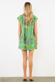 Short Sleeve Animal Print Dress THML