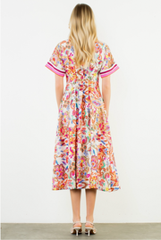 Button Down Maxi Flower Dress THML