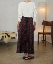 Polka Dot Satin Pleated Skirt Skies are Blue