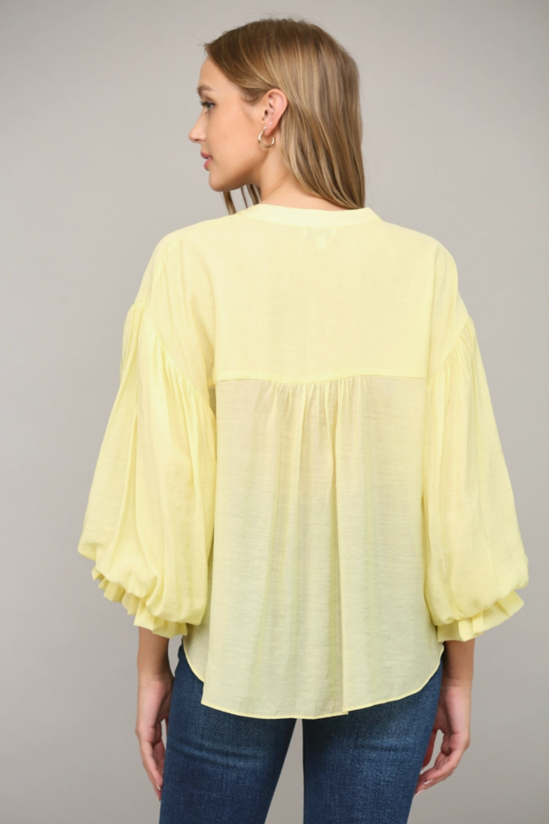 Puff Sleeve Button Down Shirt Fate
