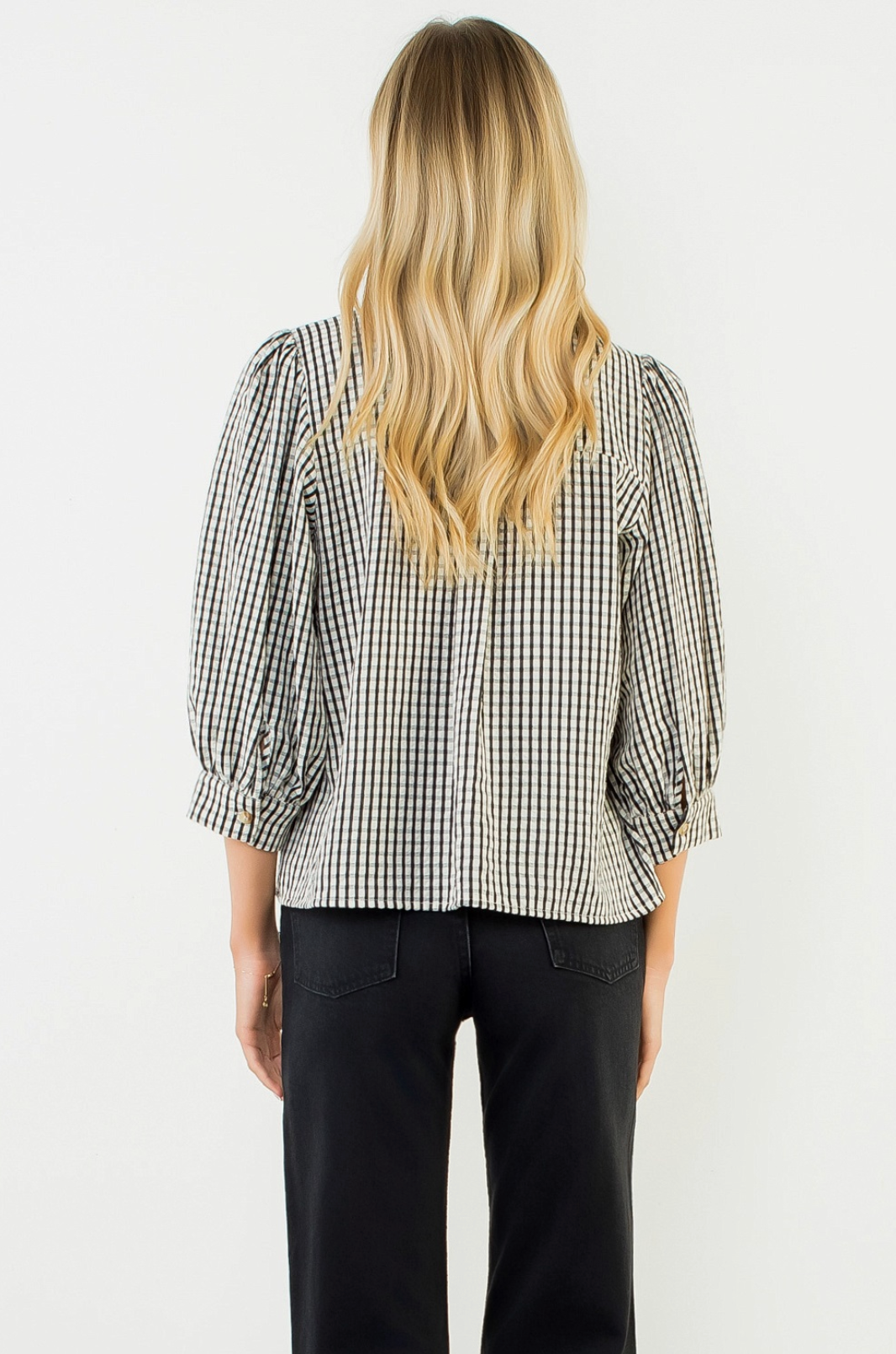 Gingham Button Up Shirt THML