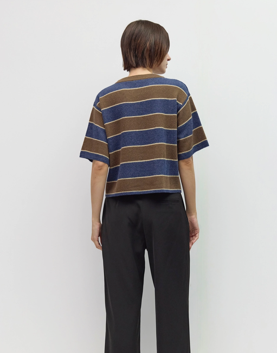 Striped Elbow Sleeve Sweater Mod Ref