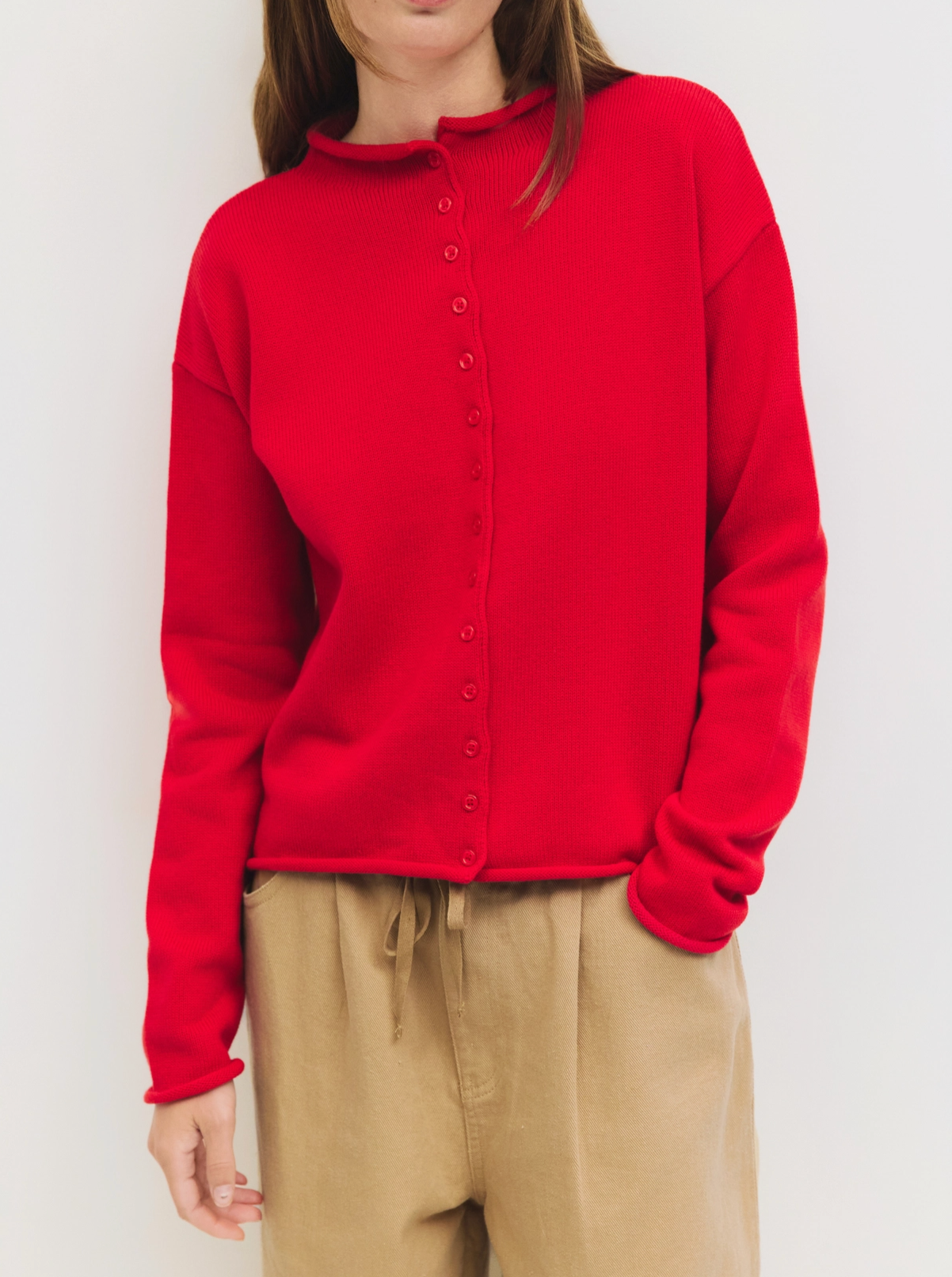 Raw Hem Button-Down Cardigan Mod Ref