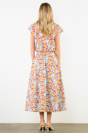 Sleeveless Pattern Top with Button Back THML